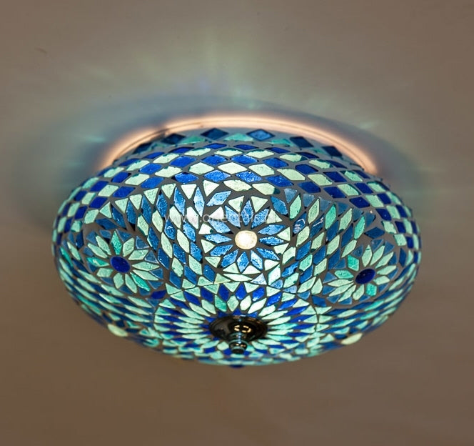 Orientalische Mosaik-Deckenleuchte Blau Ø 25cm