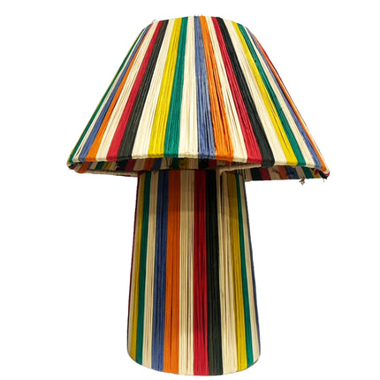 Abat-jour de lampe de table en raphia multicolore 34 cm