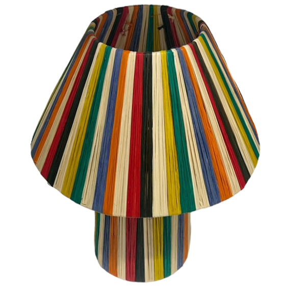 Abat-jour de lampe de table en raphia multicolore 34 cm