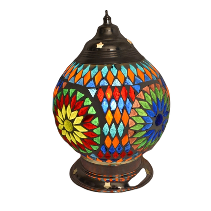 Lampe de table méditerranéenne mosaïque Ø 15 cm