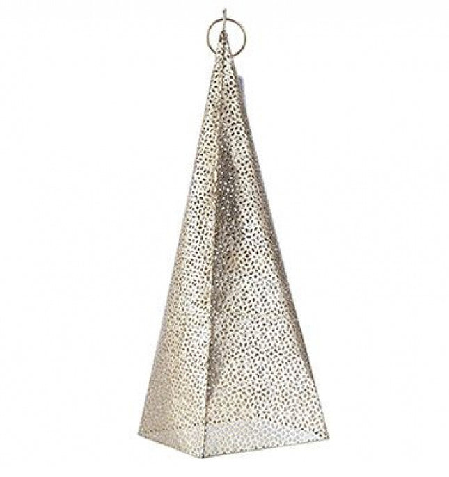 Lanterne perforée en métal doré