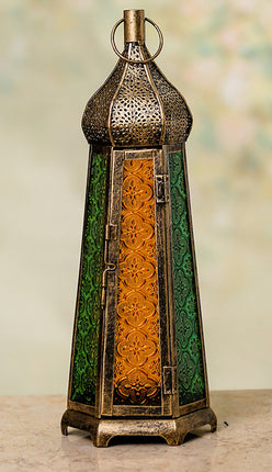 Longue Lanterne Métal Verre Dôme