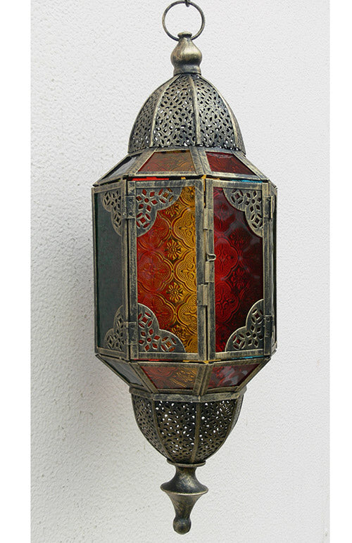 Marokkanische Hängelaterne Metall Glas Kuppel