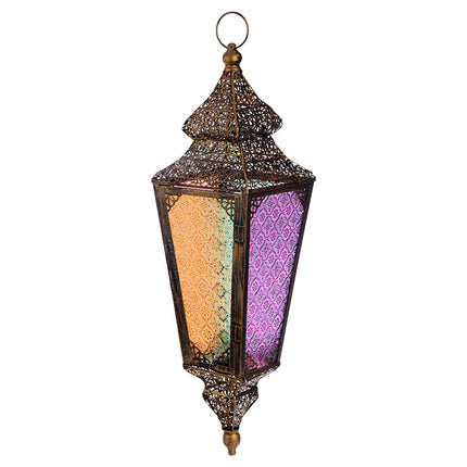 Lanterne marocaine conique suspendue en or