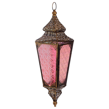Lanterne marocaine conique suspendue en or