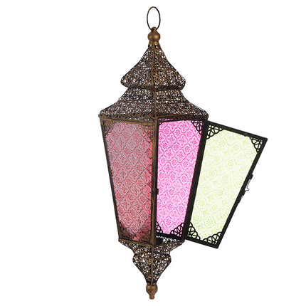 Lanterne marocaine conique suspendue en or