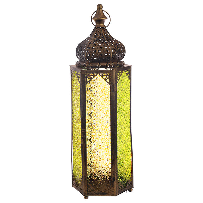 Large standing domed gold-colored lantern