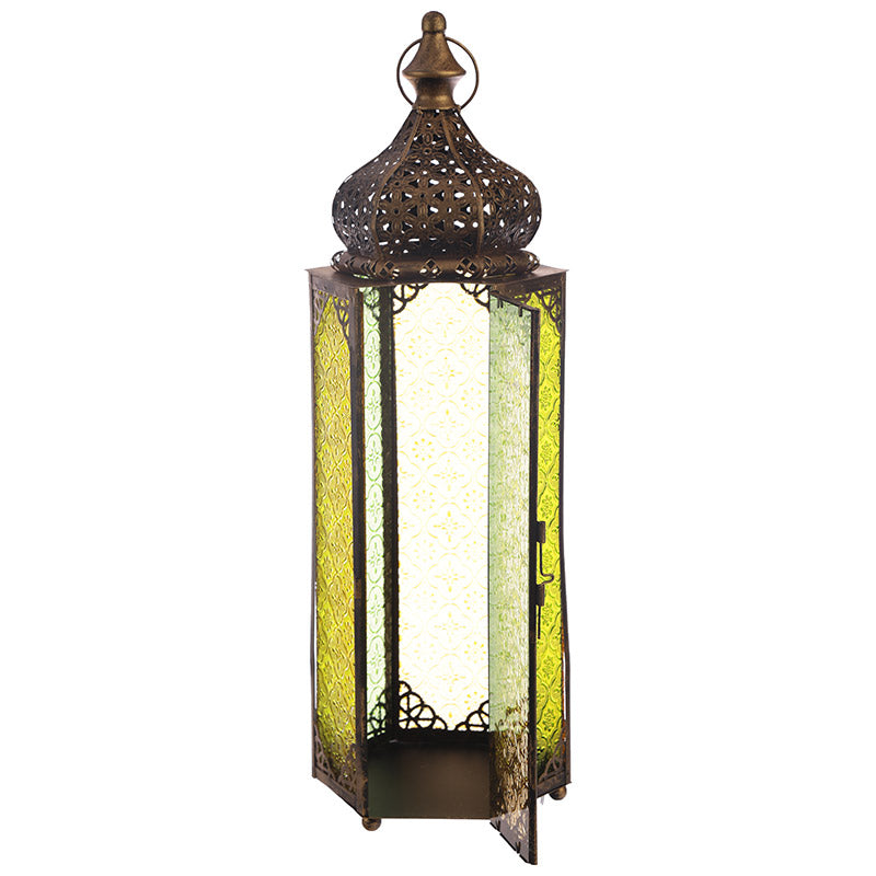 Large standing domed gold-colored lantern