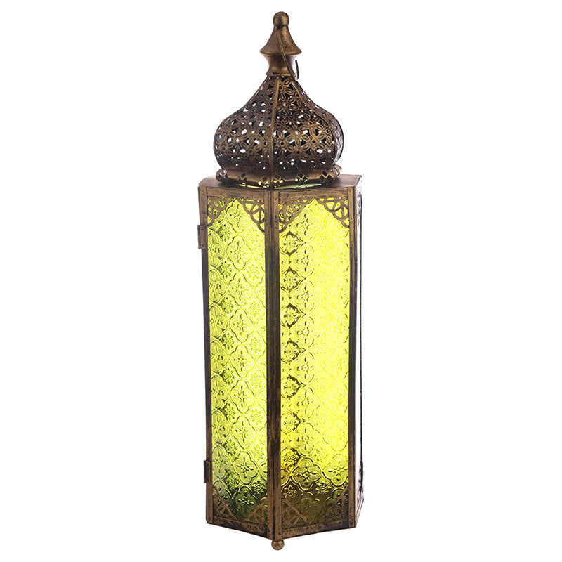 Large standing domed gold-colored lantern