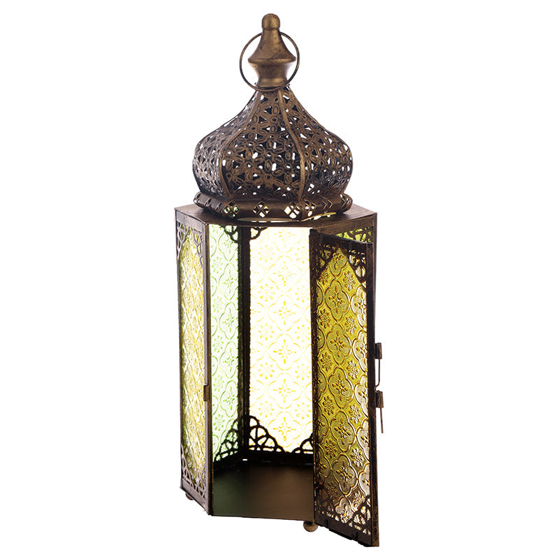 Standing Dome Gold-colored Moroccan Lantern