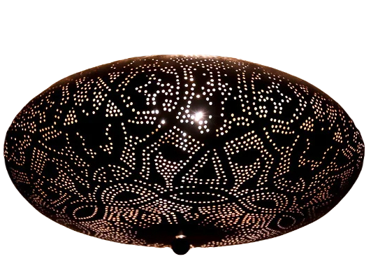 Mediterrane Deckenleuchte Filigran 38 cm - Schwarz - Vintage Gold