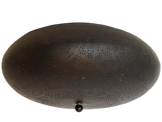 Mediterrane Deckenleuchte Filigran 38 cm - Schwarz - Vintage Gold