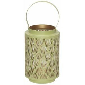 LATERNE LEAF MINT D10XH15CM