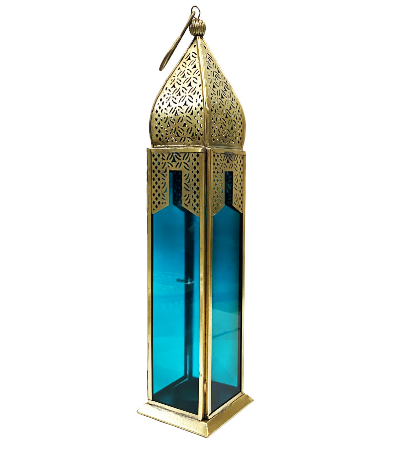Marokkanische Glaslaterne blaues Glas