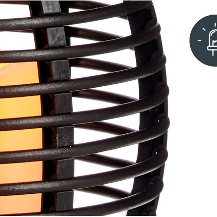 Lanterne à Bougie LED en Plastique Noir Marron Foncé 20 Cm