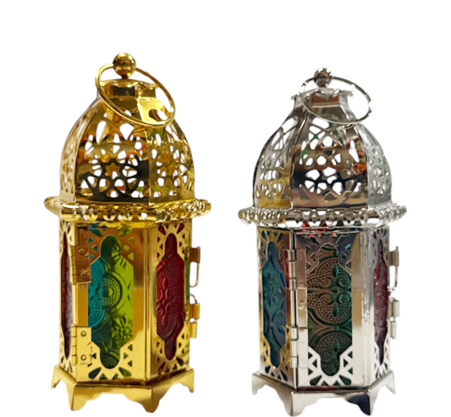 Orientalische Mini-Metalllaterne - Kerzenhalter 16 cm