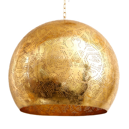 Suspension orientale sphérique style filigrane XL - doré vintage