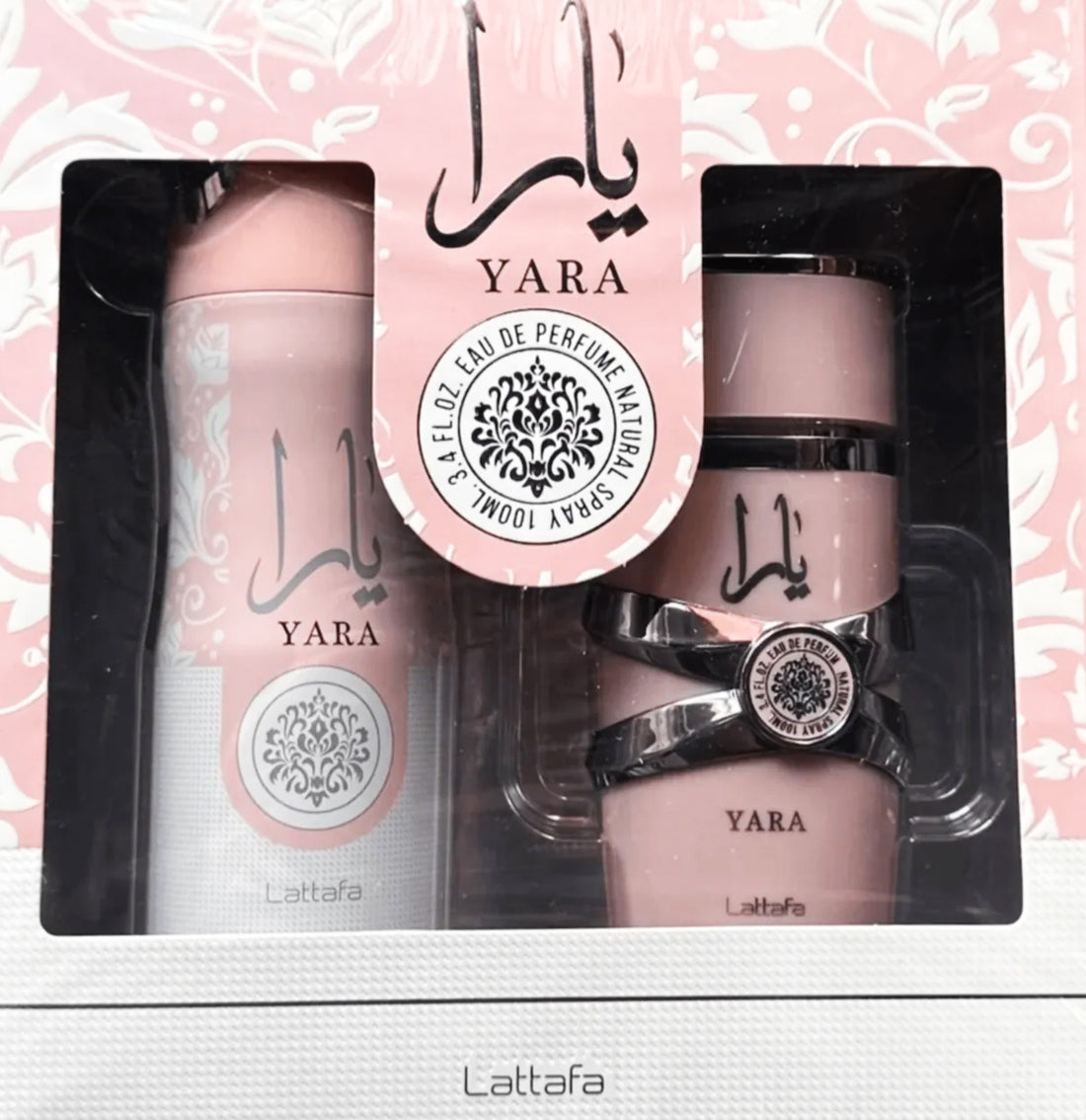 LATTAFA YARA EDP W (100ML) & Lattafa Air Freshener YARA Spray 200 ML