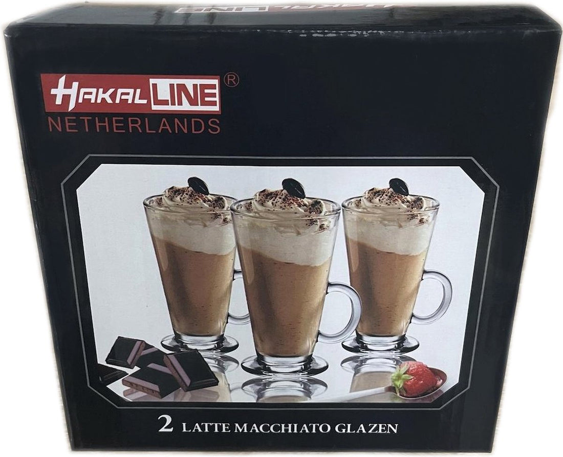 Latte Macchiato Cappuccino glazenset – Met handvat | Set 2 stuks | 280 ml | Koffieglazen