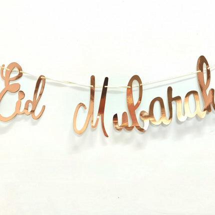 Guirlande de lettres Eid Mubarak Or rose