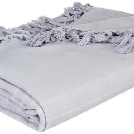 Couvre-lit en coton gris clair 160 x 220 cm