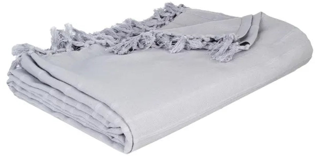 Light grey cotton bedspread 160 x 220 cm