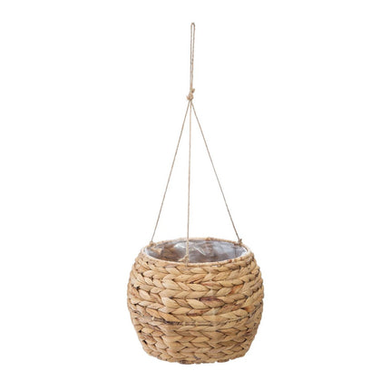 Paniers suspendus en jacinthe d'eau naturelle beige, lot de 2