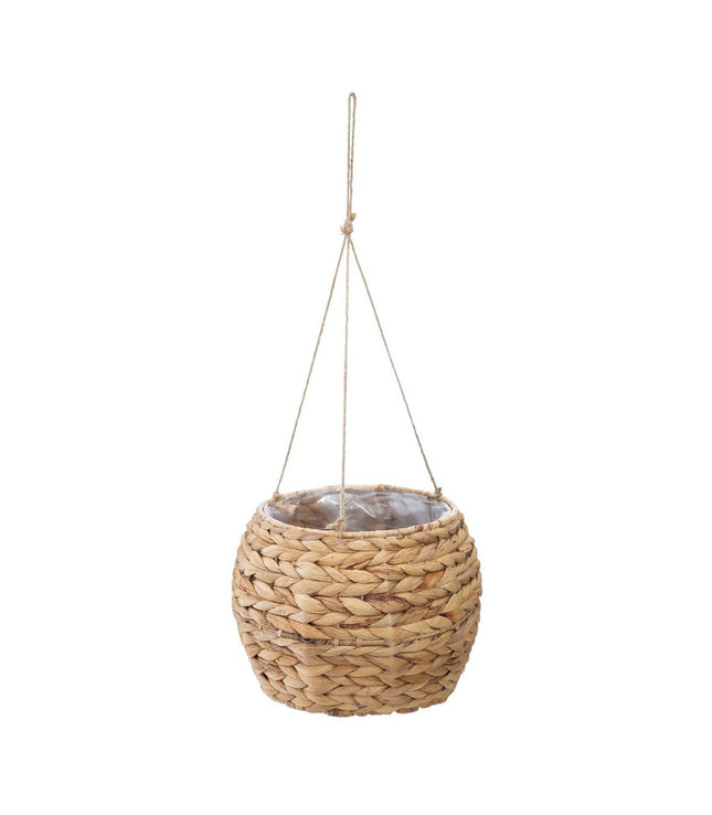 Paniers suspendus en jacinthe d'eau naturelle beige, lot de 2