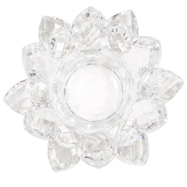 Bougeoir lotus en cristal