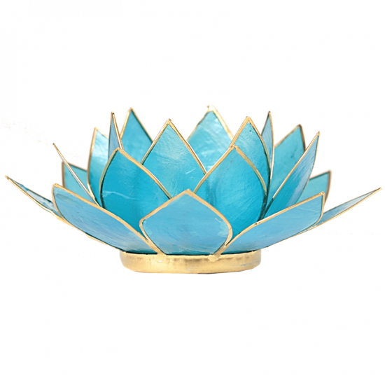 Photophore Lotus bleu aigue-marine