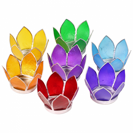 Lot de 7 petits photophores Lotus