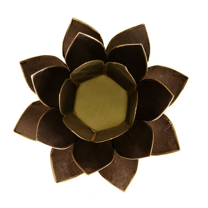 Photophore Lotus noir bord doré