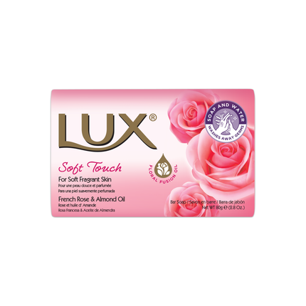 Lux Savon Soft Touch – Pour une peau irrésistiblement parfumée. Au parfum floral, à l'huile et aux roses françaises. 80g.