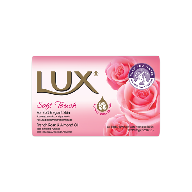 Lux Savon Soft Touch – Pour une peau irrésistiblement parfumée. Au parfum floral, à l'huile et aux roses françaises. 80g.
