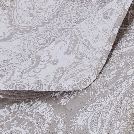 Dessus-de-lit de luxe Marie gris clair 240x260 avec taies d'oreiller