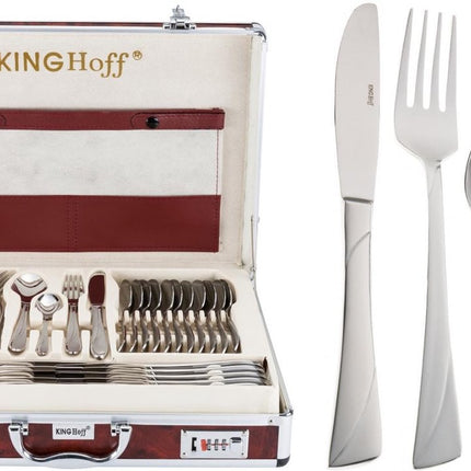 Kinghoff 3565 - Coffret de couverts de luxe - 72 pièces - 12 personnes - Couverts modernes