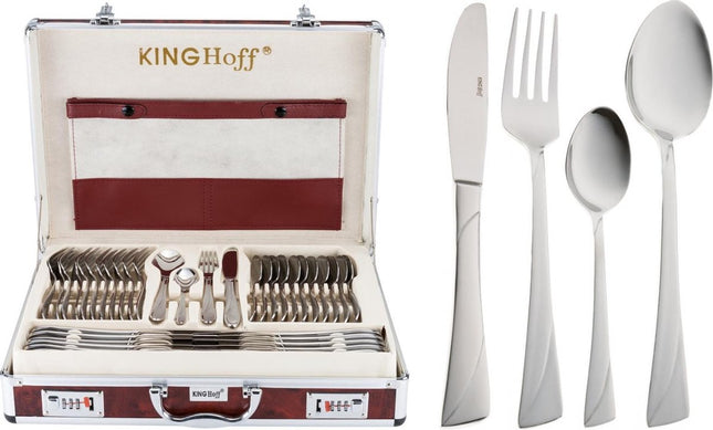 Kinghoff 3565 - Coffret de couverts de luxe - 72 pièces - 12 personnes - Couverts modernes