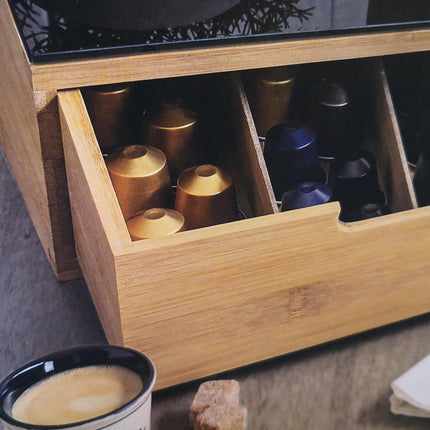 Support de capsules de café de luxe - Bambou