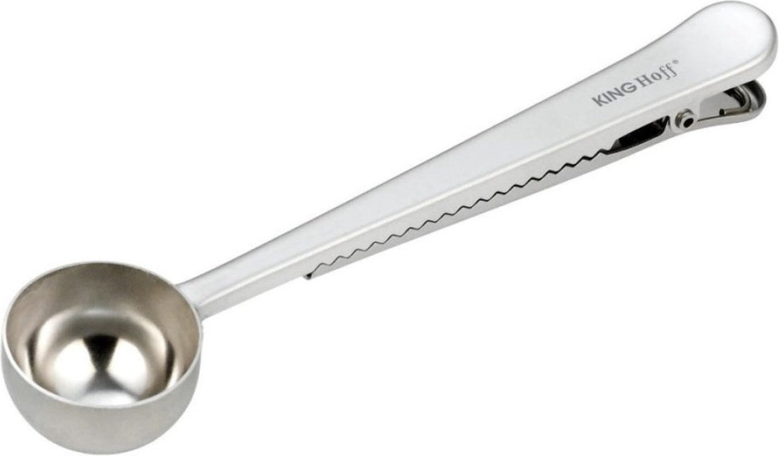 Kinghoff Messlöffel - Kaffeemesslöffel mit Clip - Messlöffel mit Clip - Teemesslöffel