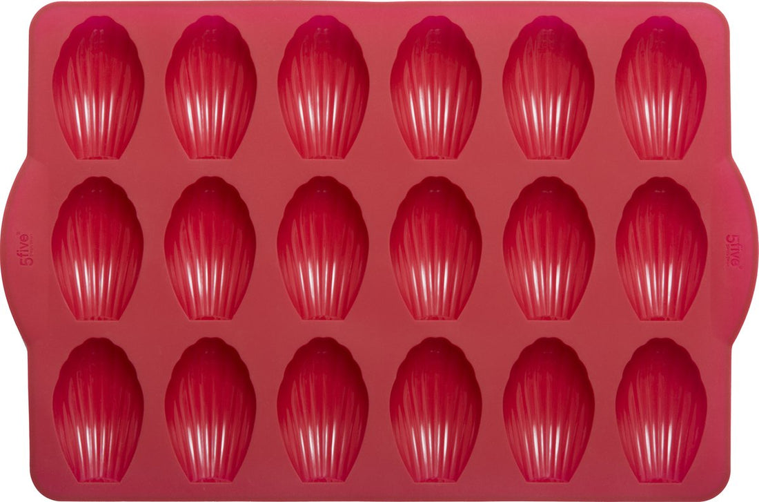 Madeleinebackform Silikon 36 x 23,5 x 2 cm für 18 Madeleines