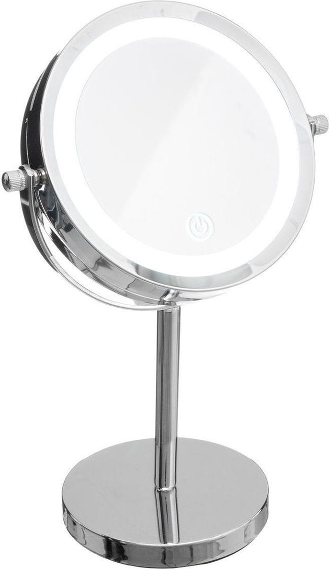 Miroir de maquillage/rasage avec éclairage LED sur pied 18 cm