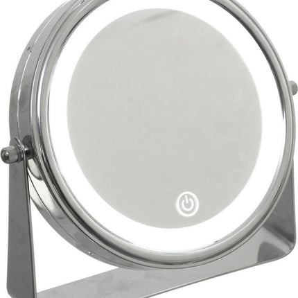 Miroir de maquillage/rasage avec éclairage LED sur pied 20 cm