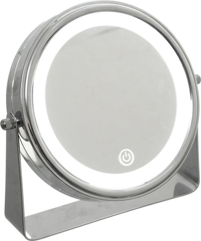 Miroir de maquillage/rasage avec éclairage LED sur pied 20 cm