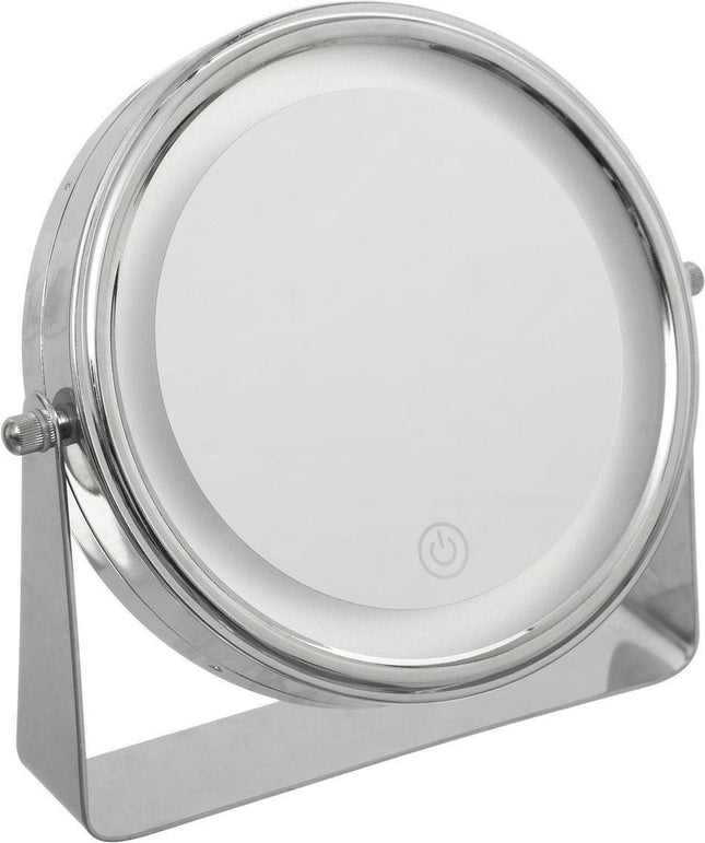 Miroir de maquillage/rasage avec éclairage LED sur pied 20 cm
