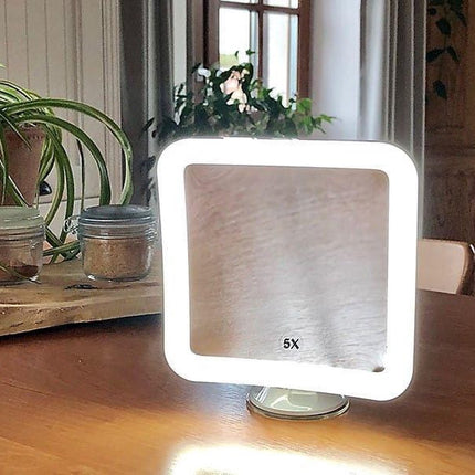 Miroir de maquillage éclairant LED carré CR 2169 blanc