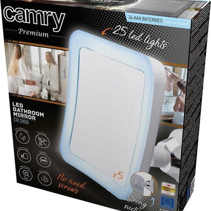 Miroir de maquillage éclairant LED carré CR 2169 blanc