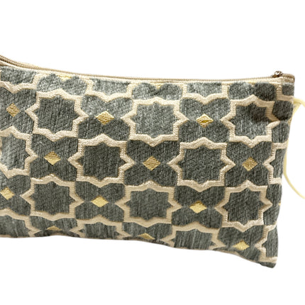 Trousse de maquillage géométrique prune faite à la main - Trousse marocaine motif zellige