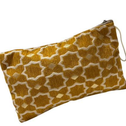 Trousse de maquillage géométrique prune faite à la main - Trousse marocaine motif zellige