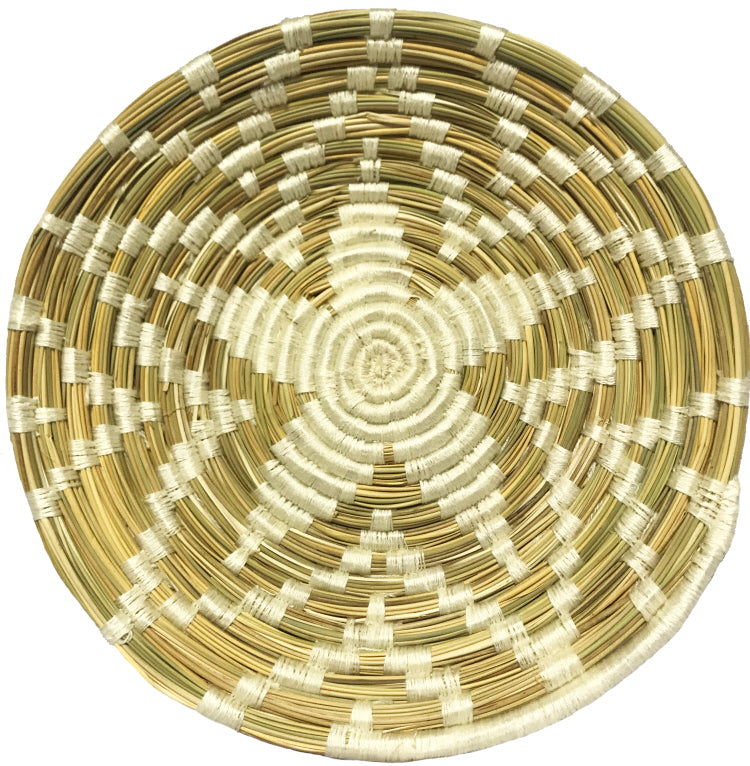 Flat whitewashed Berber basket