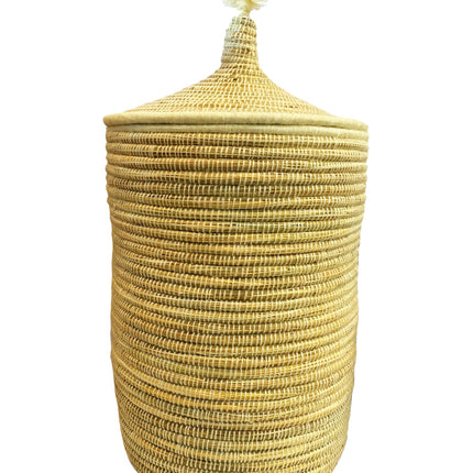 Grand panier à linge marocain en osier berbère